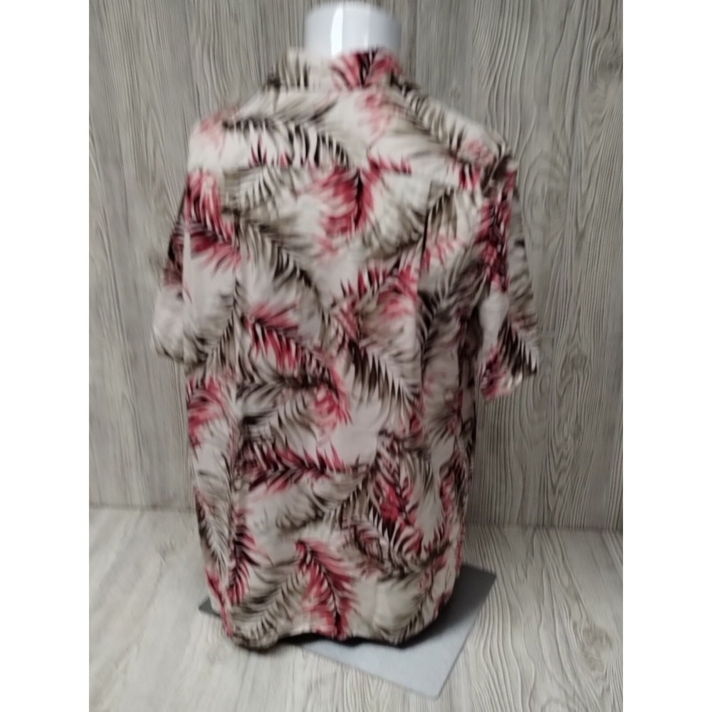 Tasso‎ Elba Mens Shirt XL Short Sleeve Pocket Palm Leaves Fun Casual Summer - Picture 2 of 6